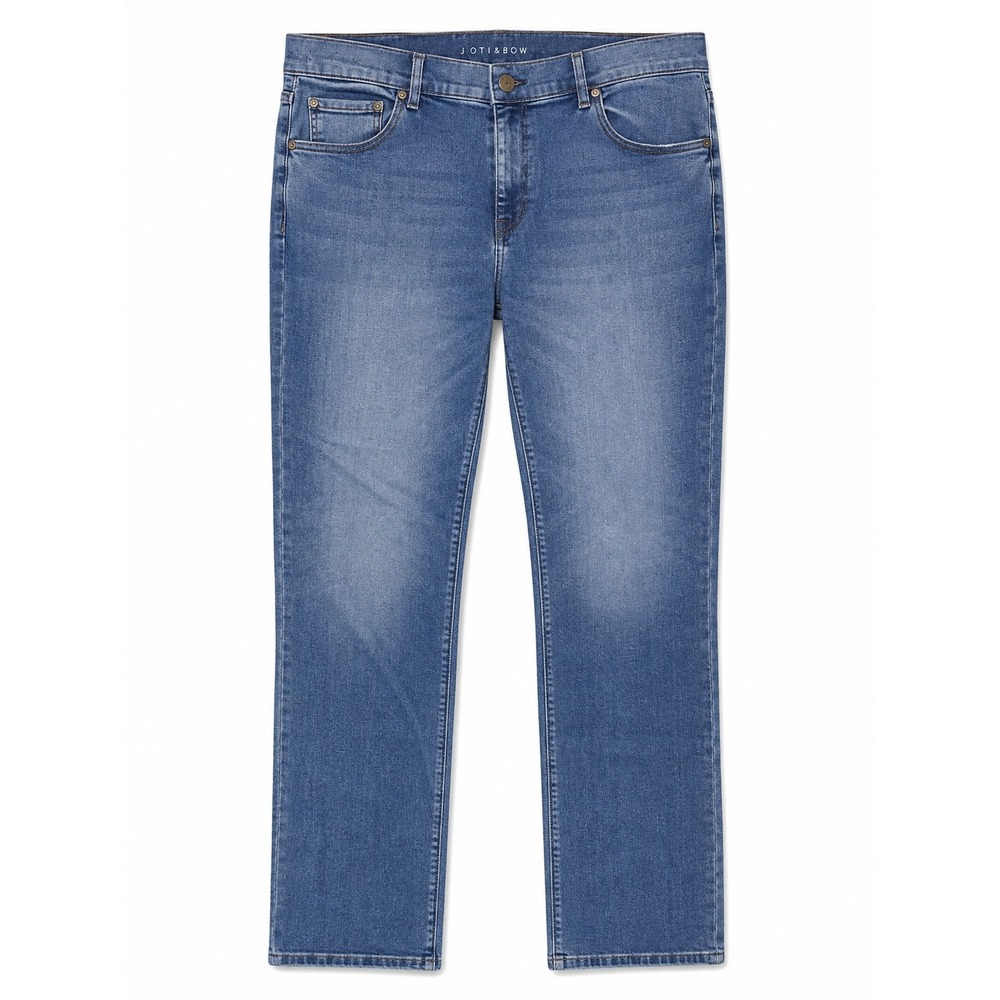Mott & Bow Men's Straight Leg Jeans Medium Wash Blue Denim 35x32